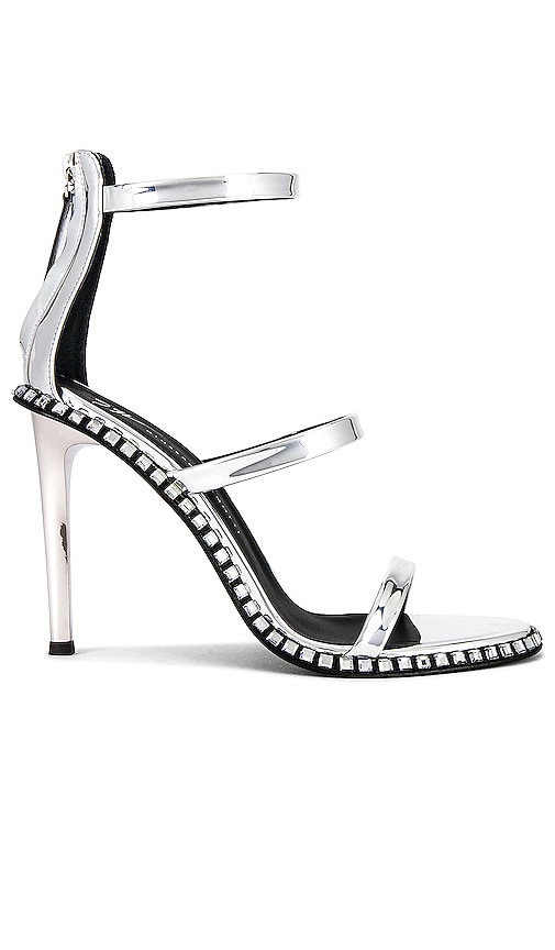Giuseppe Zanotti Joan 105 Heel in Shot Argento | REVOLVE