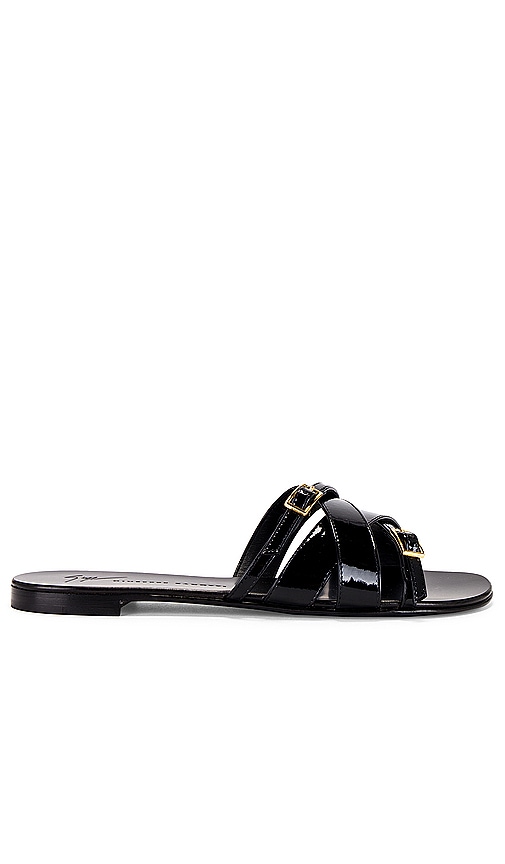 Shop Giuseppe Zanotti Strappy Flat Sandal In Black
