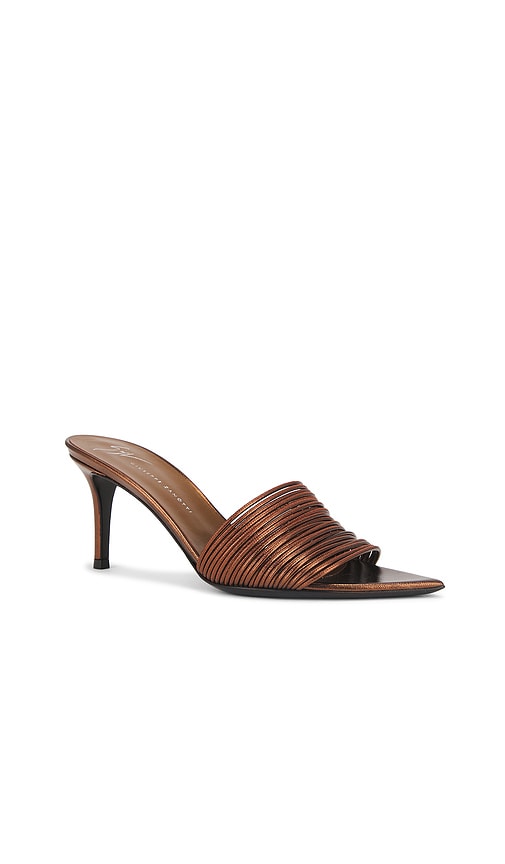 Giuseppe Zanotti Metallic Multi-strap Stiletto Slide Sandals In Metallic Bronze