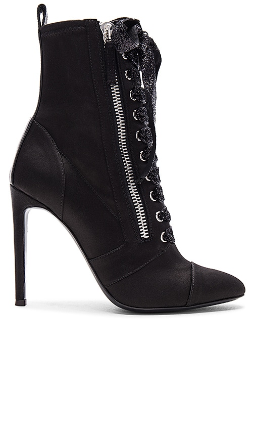 Giuseppe Zanotti Bimba Lace Up Bootie in Raso Nero REVOLVE