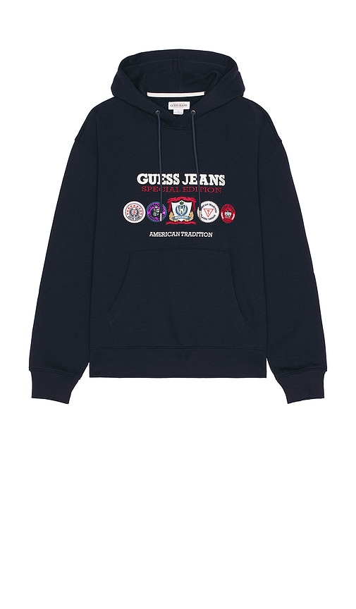 Guess Jeans Spec Edition Hoodie In Daring Ocean