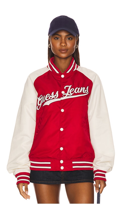 BLOUSON BOMBER RAGLAN PATCH en ,. Taille L. Also en M, S, XL/1X, XS - Guess Jeans - Modalova