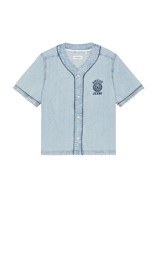 CHEMISE EN JEAN BASEBALL en . Taille L. Also en M, S, XL/1X - Guess Jeans - Modalova