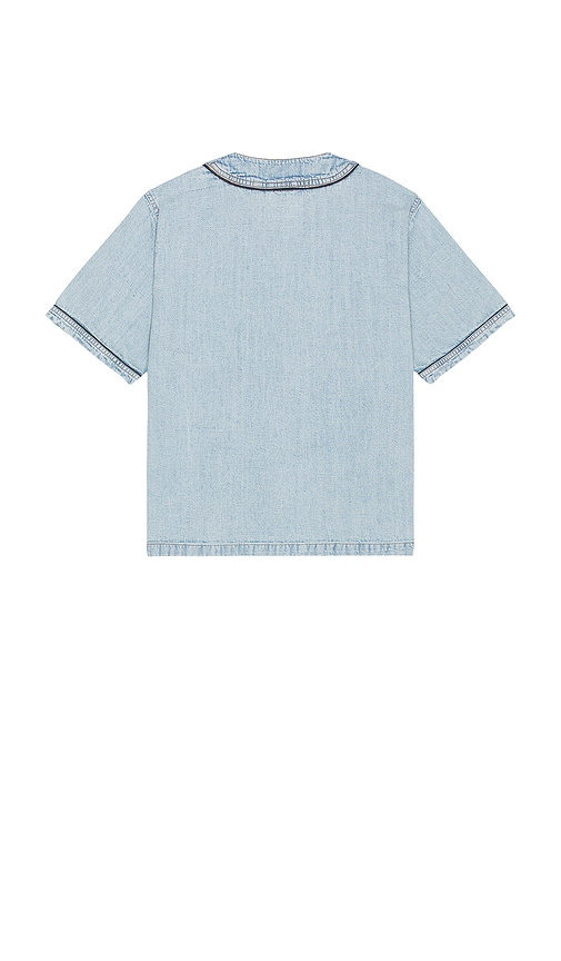 Guess Jeans Baseball Denim Shirt In Blue
