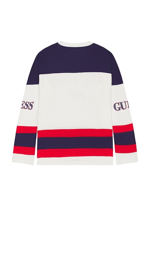 Guess Jeans Hockey Tee In Multi