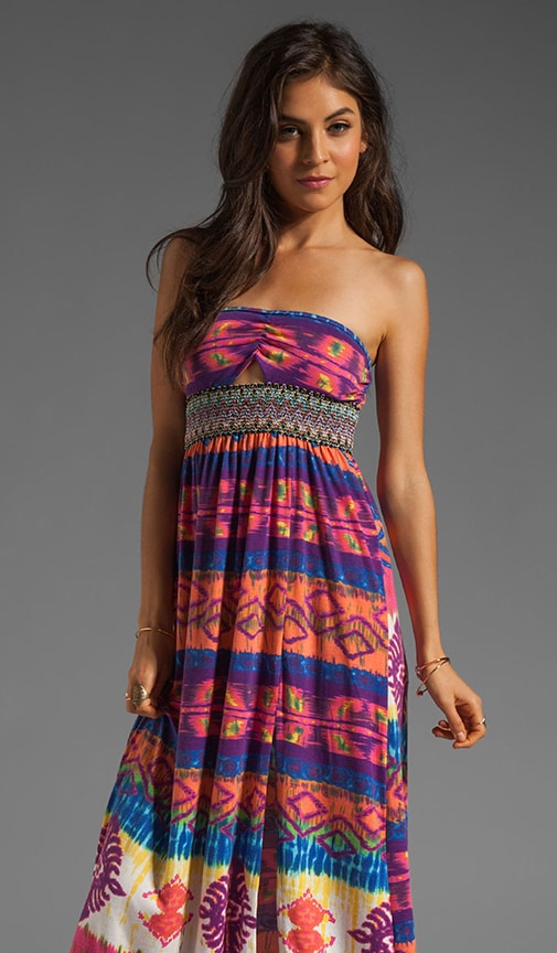 Gypsy Junkies Talulah Strapless Maxi Dress en Topanga Light