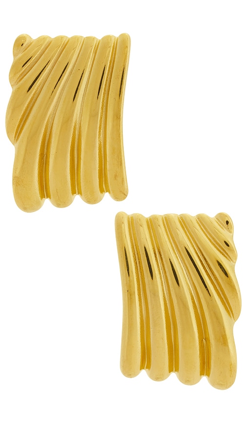 Galley Los Angeles Maggie Earrings in Metallic Gold.