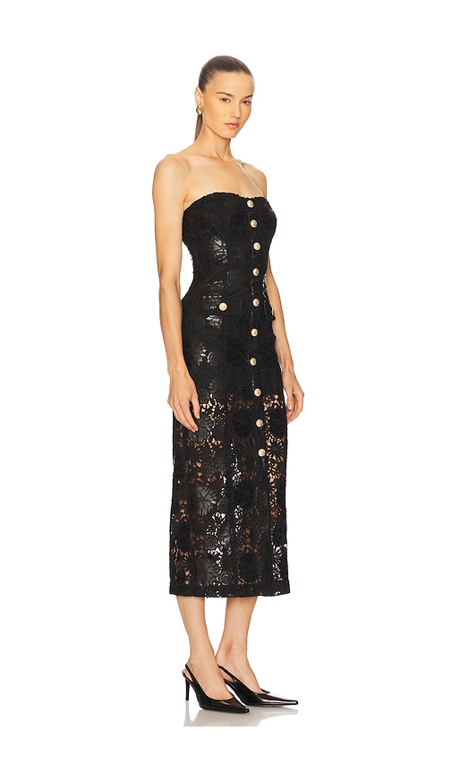 Generation Love Misha Faux Leather Guipure Midi Dress In Black