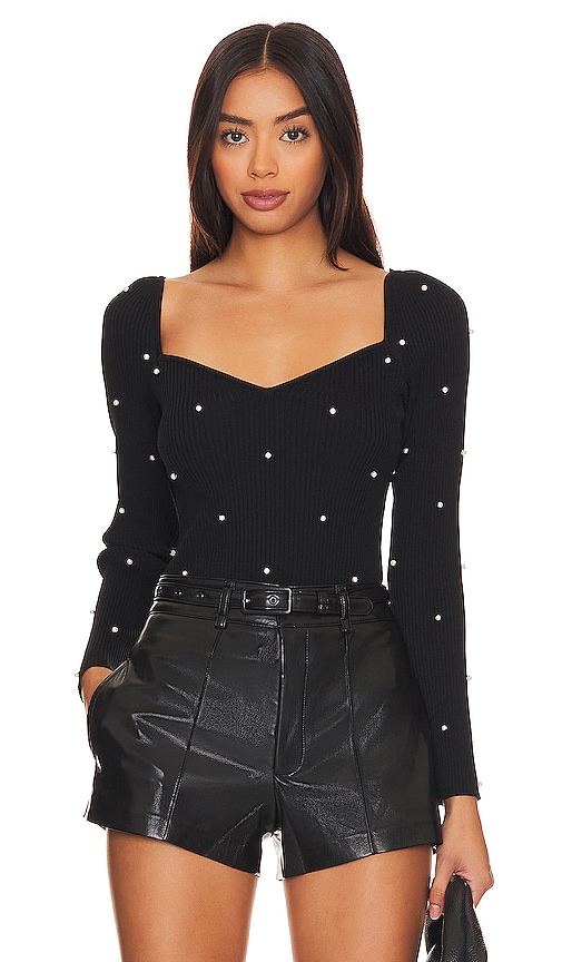 Generation Love Women's Marlee Faux Pearl Sweater In Black
