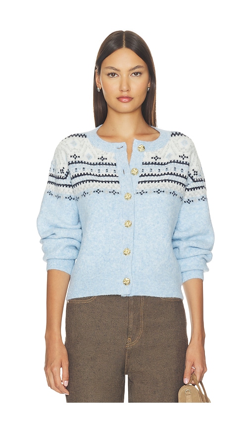 Generation Love Hilda Fairisle Cardigan In Blue