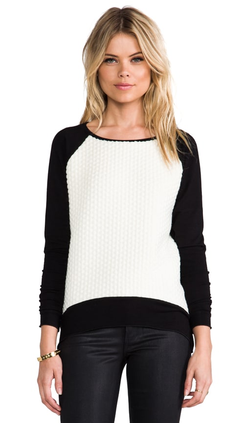 Emma White Combo Popcorn Sweater