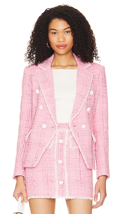 Generation Love Kristen Tweed Jacket in Hot Pink