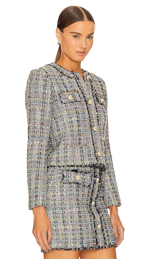 Shop Generation Love Kristen Tweed Jacket In Grey