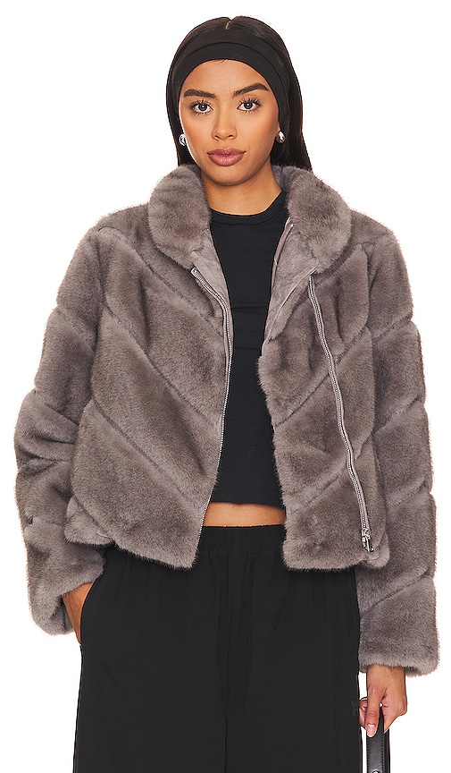 Shop Generation Love Cici Faux Fur Jacket In Grey