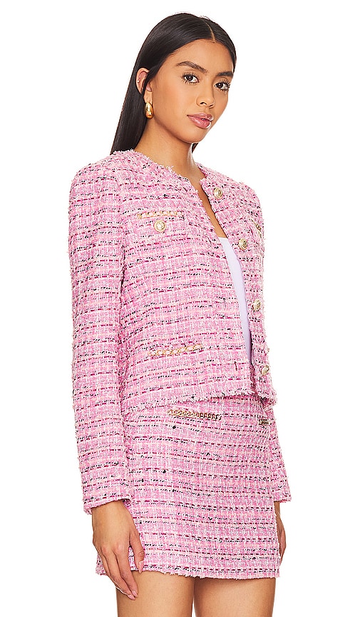 Shop Generation Love Kristen Tweed Blazer In Pink Melange