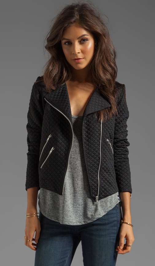 Generation Love Duncan Quilted Moto Jacket in Black