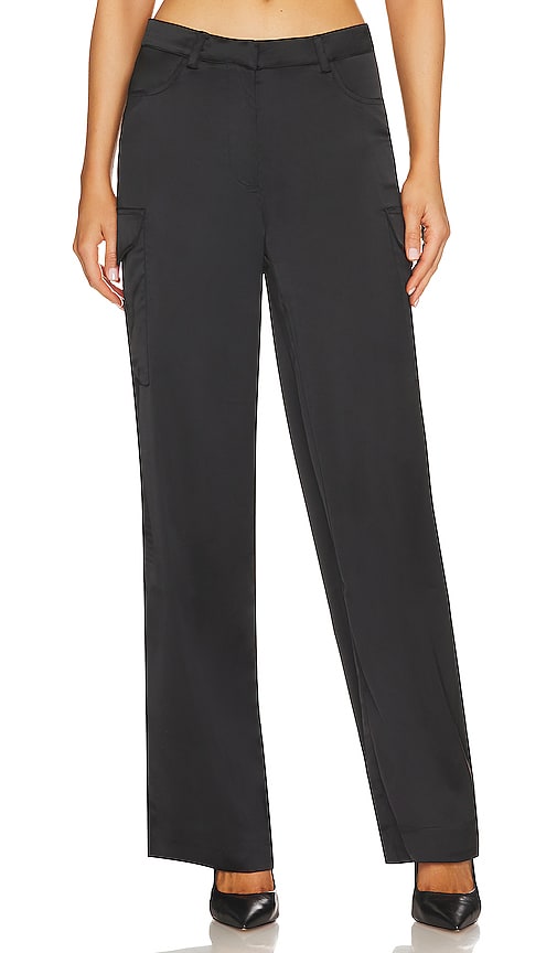 Generation Love Nate Satin Cargo Pants in Black