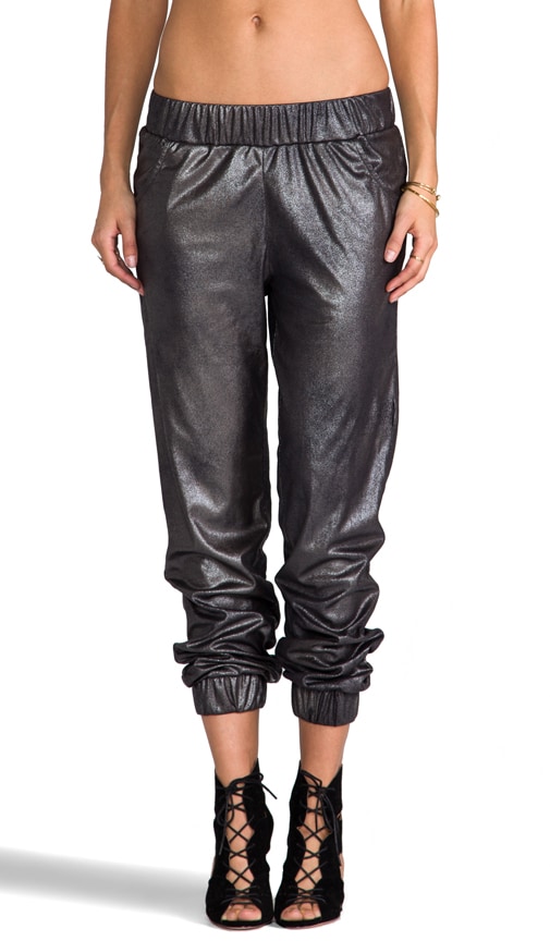 Jo Coated Suede Slouch Pant