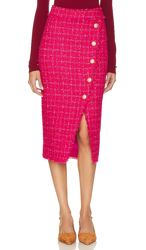 Generation Love Canella Tweed Skirt In Fuchsia