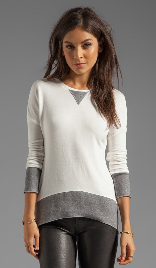Elena Distressed Leather Combo Tee