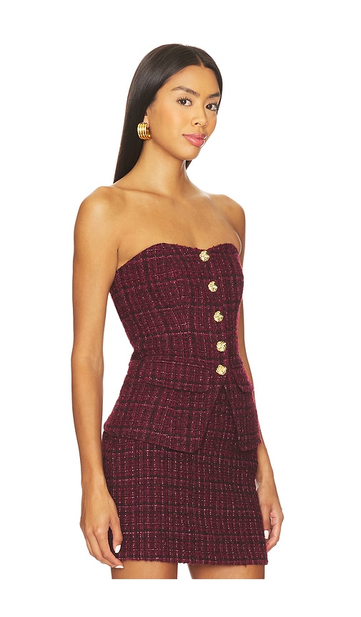 Generation Love Quinn Tweed Vestier In Burgundy