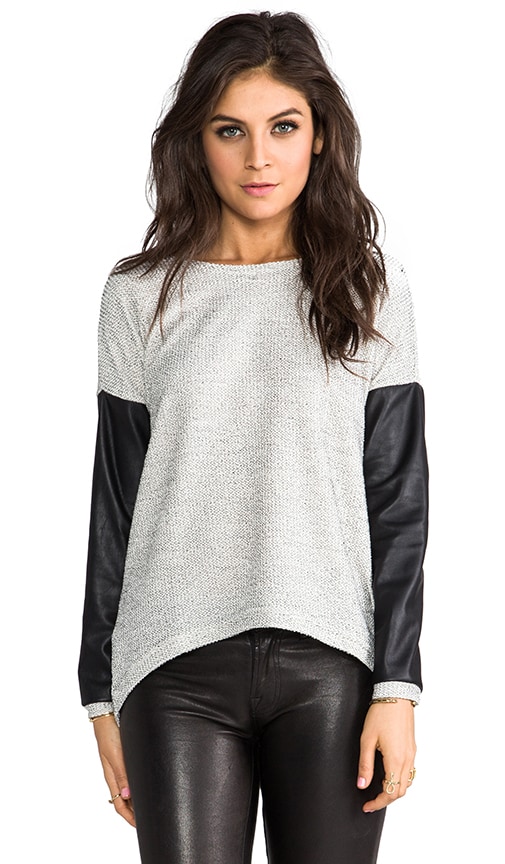 Bobo Leather Sleeve Top