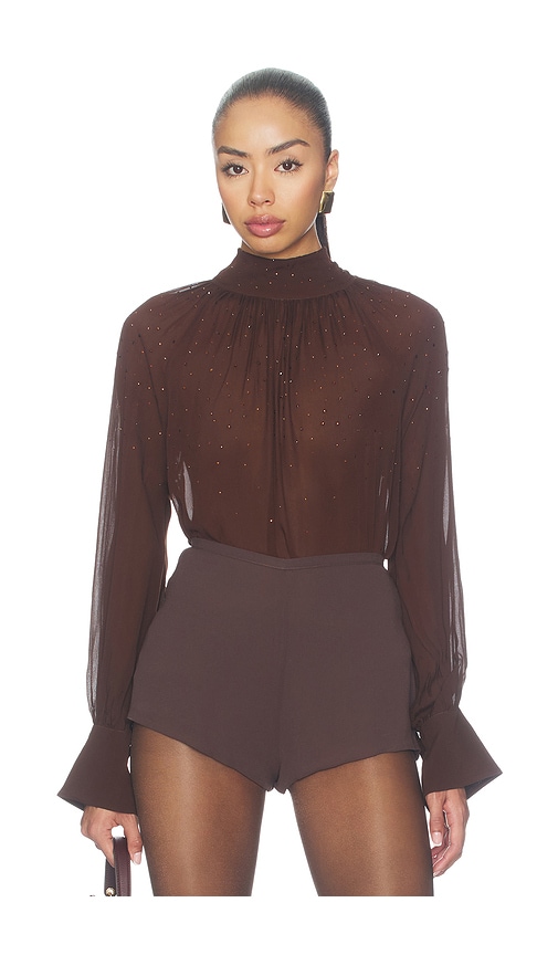 Generation Love Noor Combo Crystal Blouse In Brown
