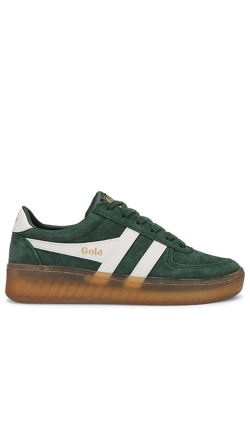 Gola Grandslam Suede Sneaker In Evergreen  Off White  & Gum