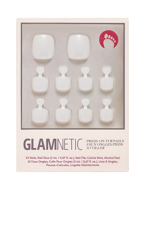 Glamnetic Hailey Press-On Toenails in White.