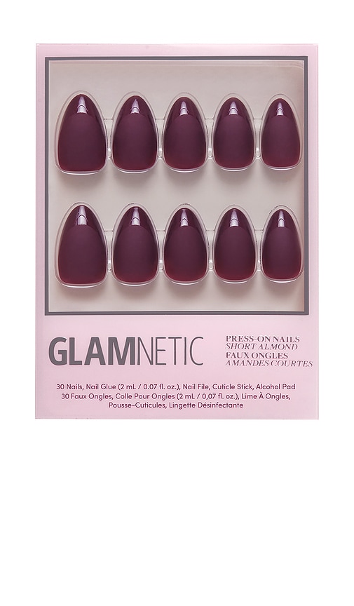 Glamnetic Merlot Short Almond in Burgundy.