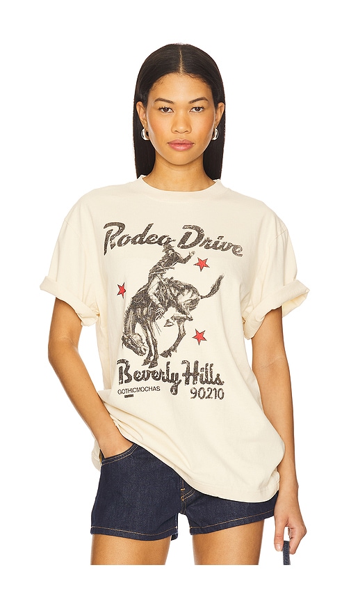 Rodeo Drive Tee in Cream. - size S (also in L, M, XL/1X)