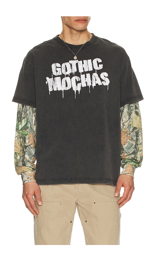 Gothicmochas Stencil Spray Layered Long Sleeve Tee