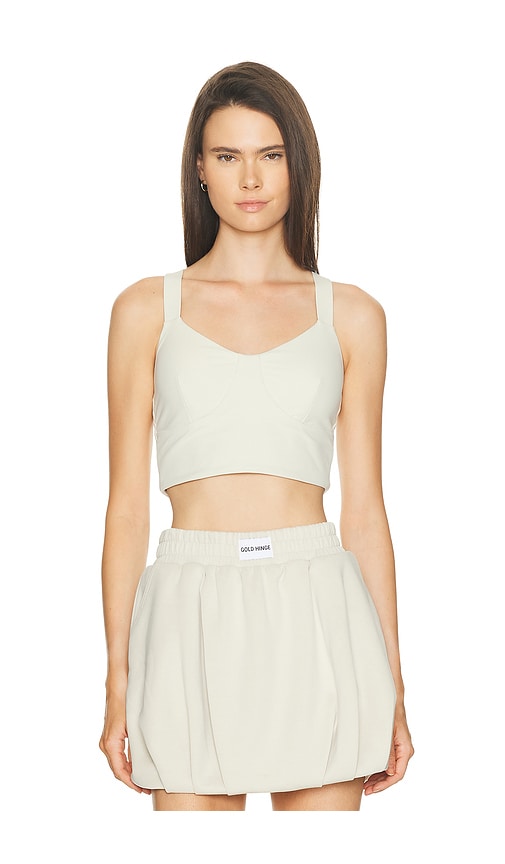 Gold Hinge Bustier Y Back Bra Top in Ivory. - size S (also in XS, M, L)