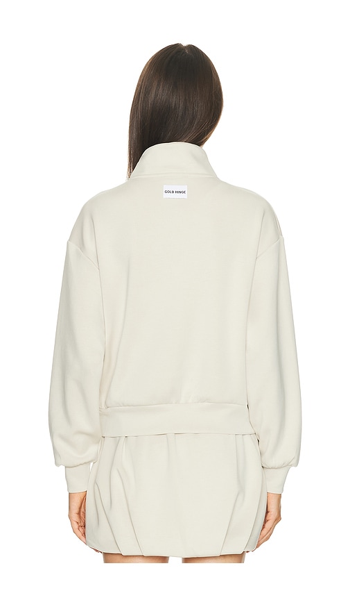  Gold Hinge Jersey Con Un Cuarto De Cremallera Luxesoft En Color Ivory Talla L  (también En M, S, Xs). 