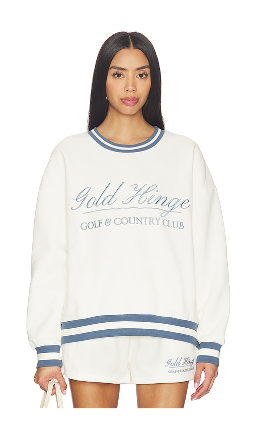 Gold Hinge Country Club Sweatshirt In White