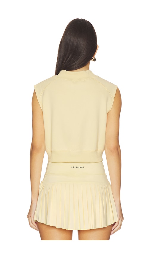  Gold Hinge ärmelloses Top Mit Stehkragen Mock Neck Sleeveless Top In Yellow. Größe S. Also In Xs, M, L, Xl. 