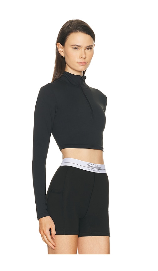  Gold Hinge Top Deportivo Con Media Cremallera Athletic Half Zip Crop Top En Color Negro Talla L  (también En M, S, Xl, Xs). 