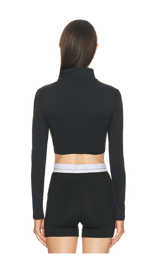  Gold Hinge Top Deportivo Con Media Cremallera Athletic Half Zip Crop Top En Color Negro Talla L  (también En M, S, Xl, Xs). 