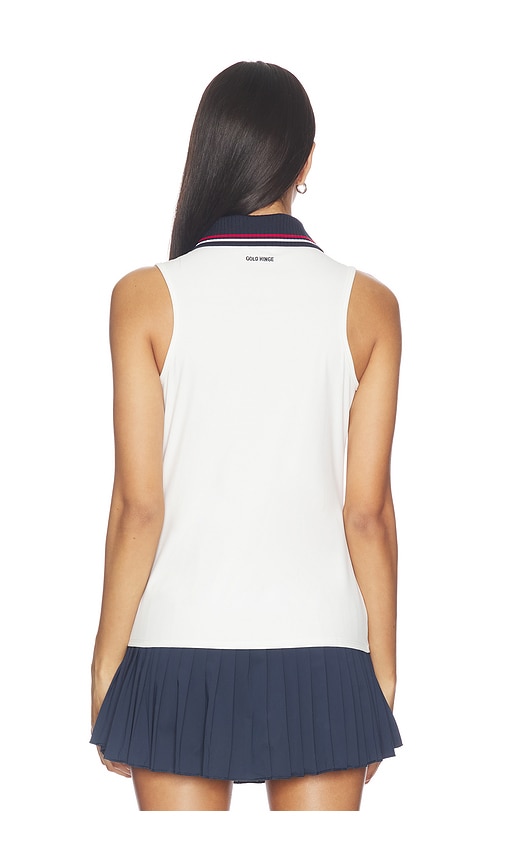  Gold Hinge Polo-tanktop Mit Reissverschluss Zipper Polo Tank Top In White. Größe S. Also In Xs, M, L, Xl. 