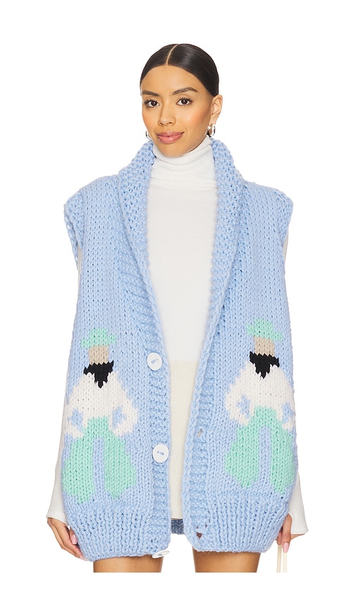 GOGO Sweaters Cowboy Swing Vest in Blue Bird REVOLVE