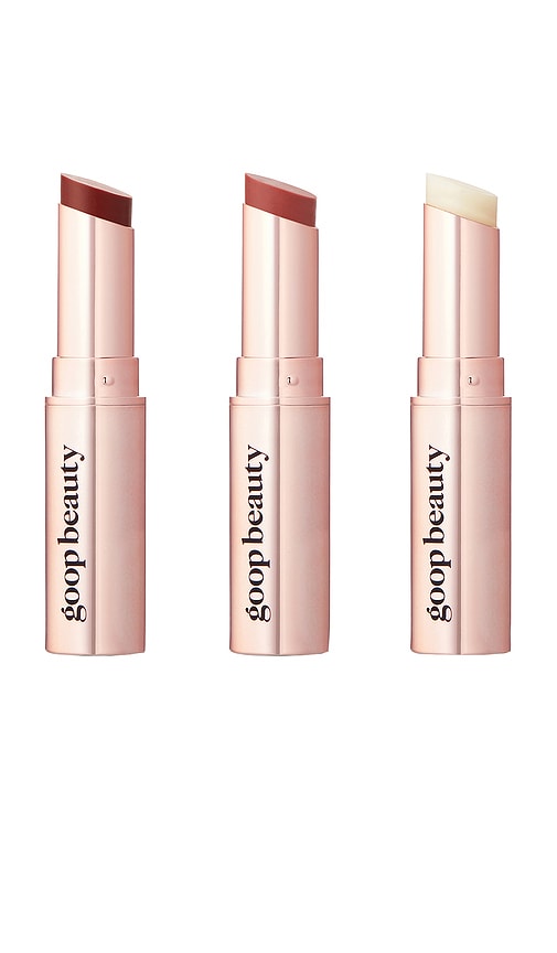 Goopgenes Clean Nourishing Lip Balm Trio, Rose + Garnet in Multi.