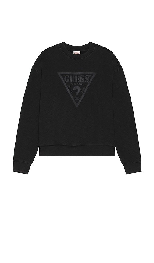 Guess Originals Vintage Triangle Crewneck Sweater In Black