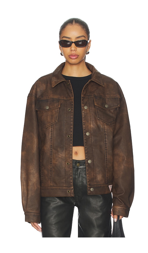 Guess Originals Leather Trucker Jacket