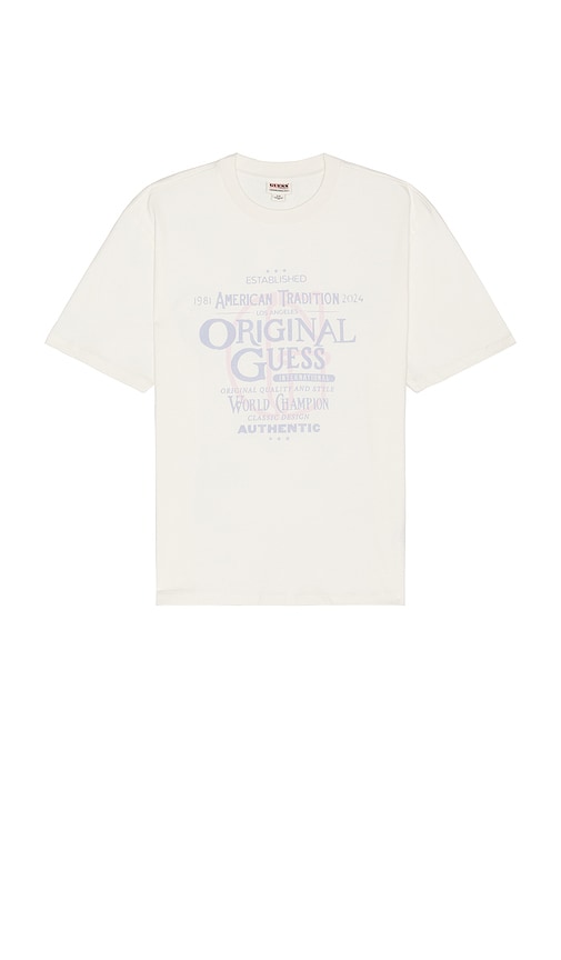 Shop Guess Originals Collegiate Tee In Sandy Shore