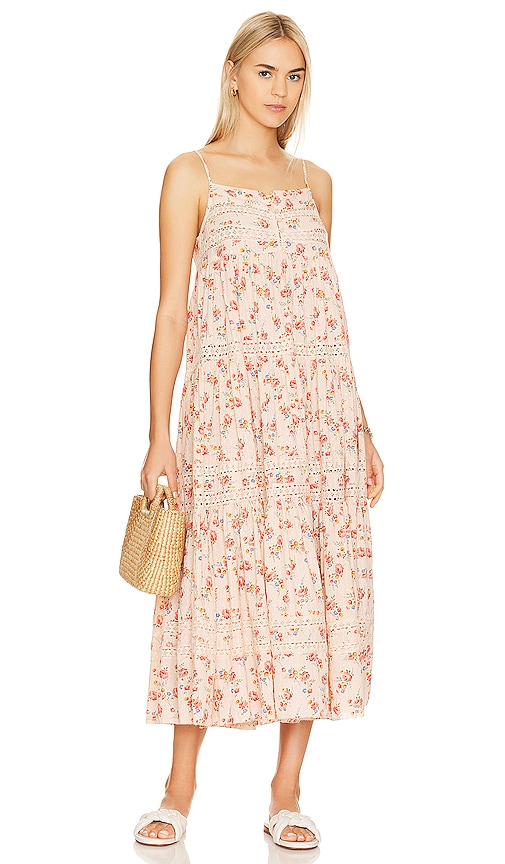 Free People HARPER STRIPES MAXI Dress Yellow Natural Combo