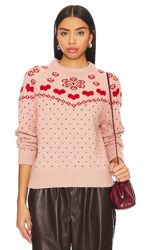 The Great The Sweetheart Pullover in Blush & Cherry