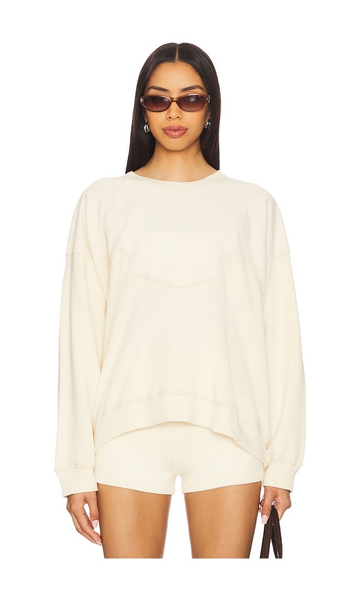 The Great The Western Slouch Sweatshirt in Washed White