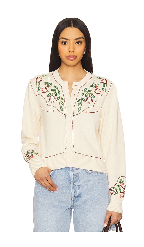 The Great The Western Beaed Cardigan in Natural