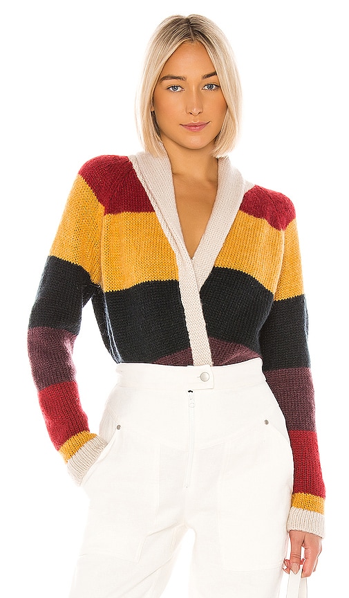 The Great The Stripe Lodge Cardigan in Sunbeam Multi