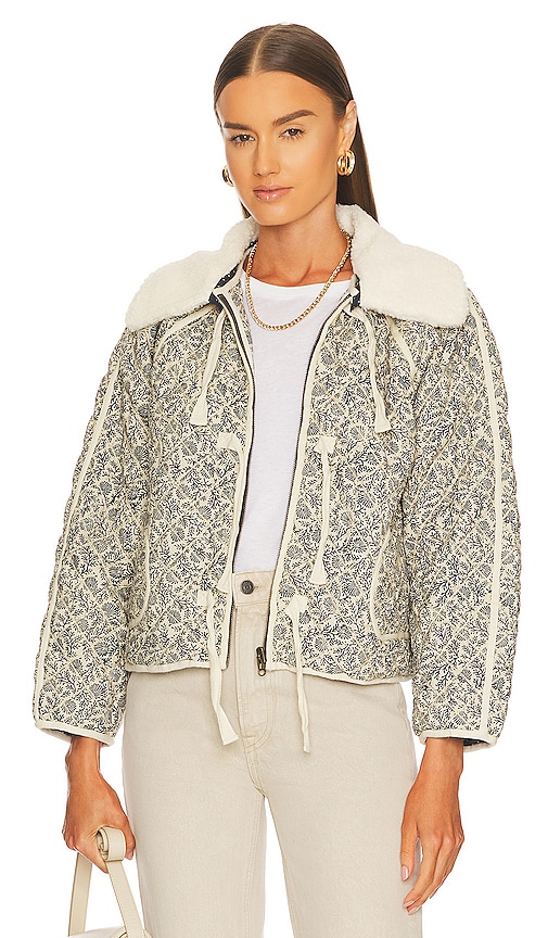 The Great Reversible Quilted Puffer Jacket in Feather Grass Block | REVOLVE